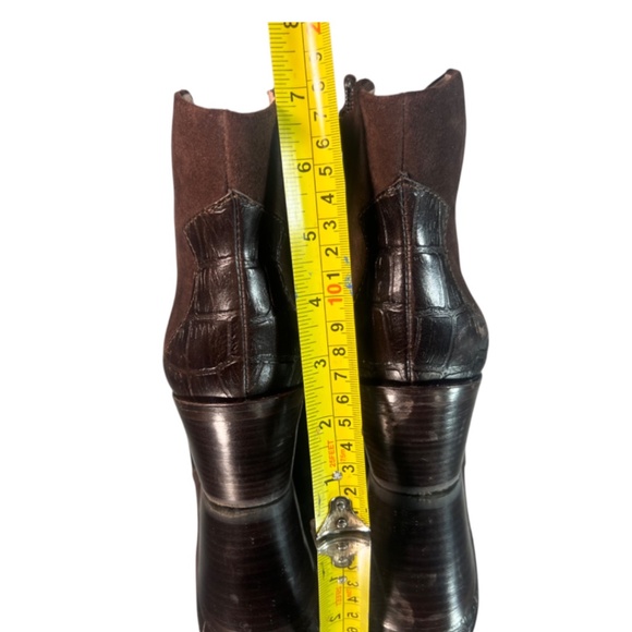 Ad & Daughters Brakov Woodchip Women Western Brown Booties 8M Leather Coc Embos - Picture 7 of 14